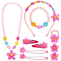 Hifot Joyas para niños Niñas Collar Pulsera Anillo Pendientes de Clip Pinzas de Cabello Conjunto- Favores del Partido de…